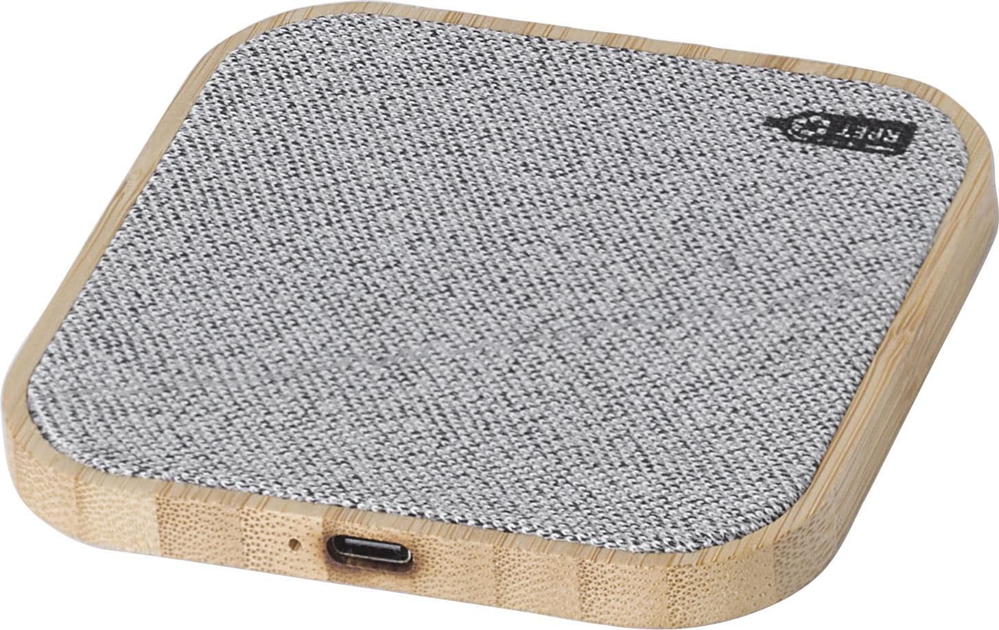 Kabelloses Ladegerät Moses | Bambus | rPET | 15W, IMPRESSION