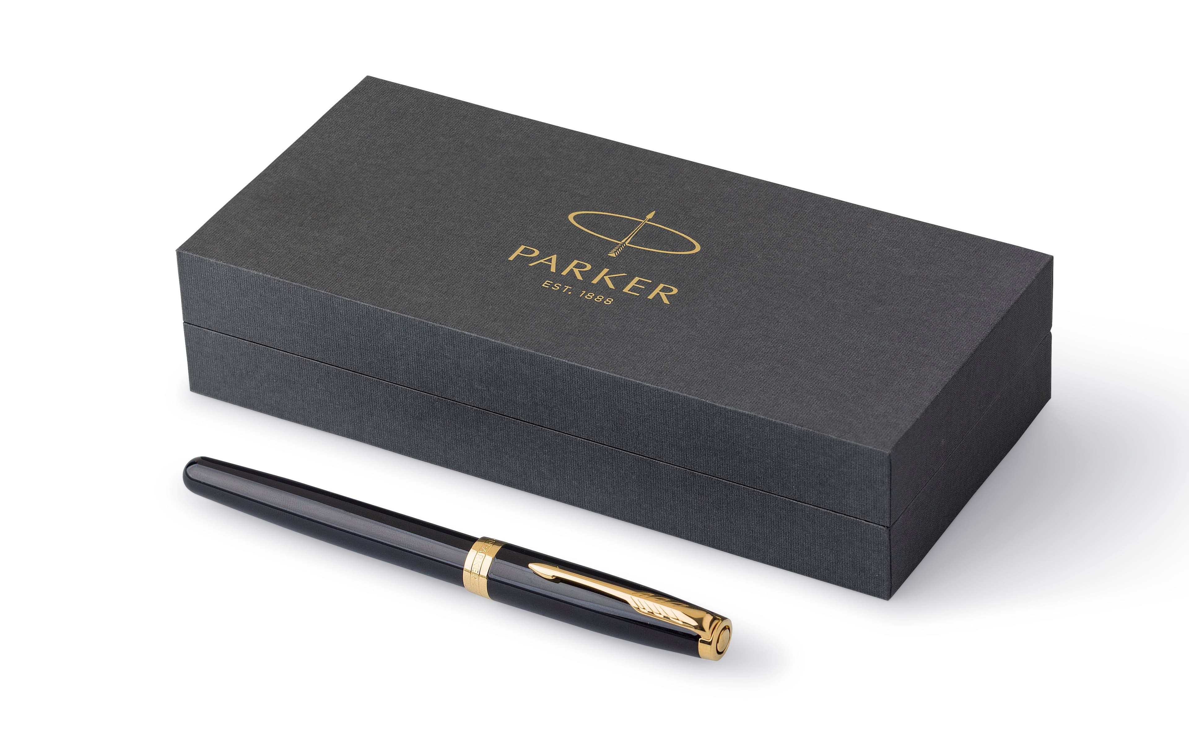 Parker Sonnet Tintenroller | Goldfarbene Zierelemente, Parker