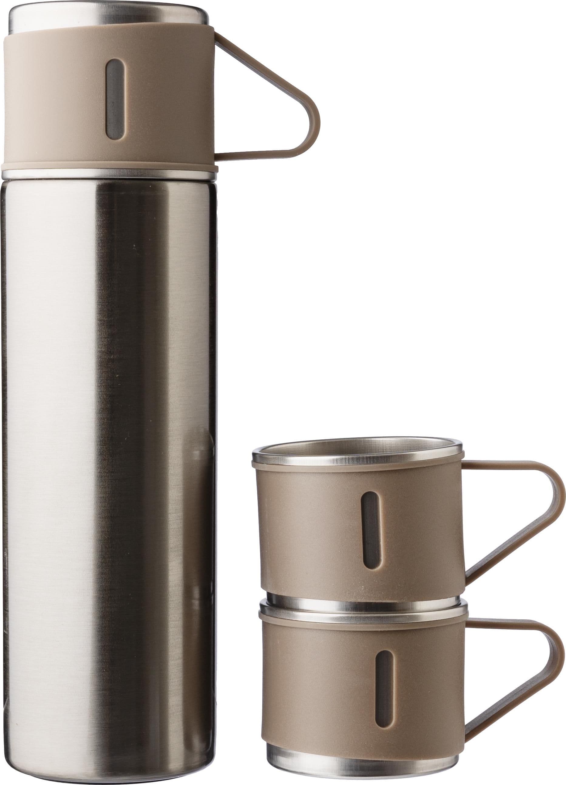 Thermosflaschen-Set | Edelstahl | 420 ml + 2 Becher, IMPRESSION