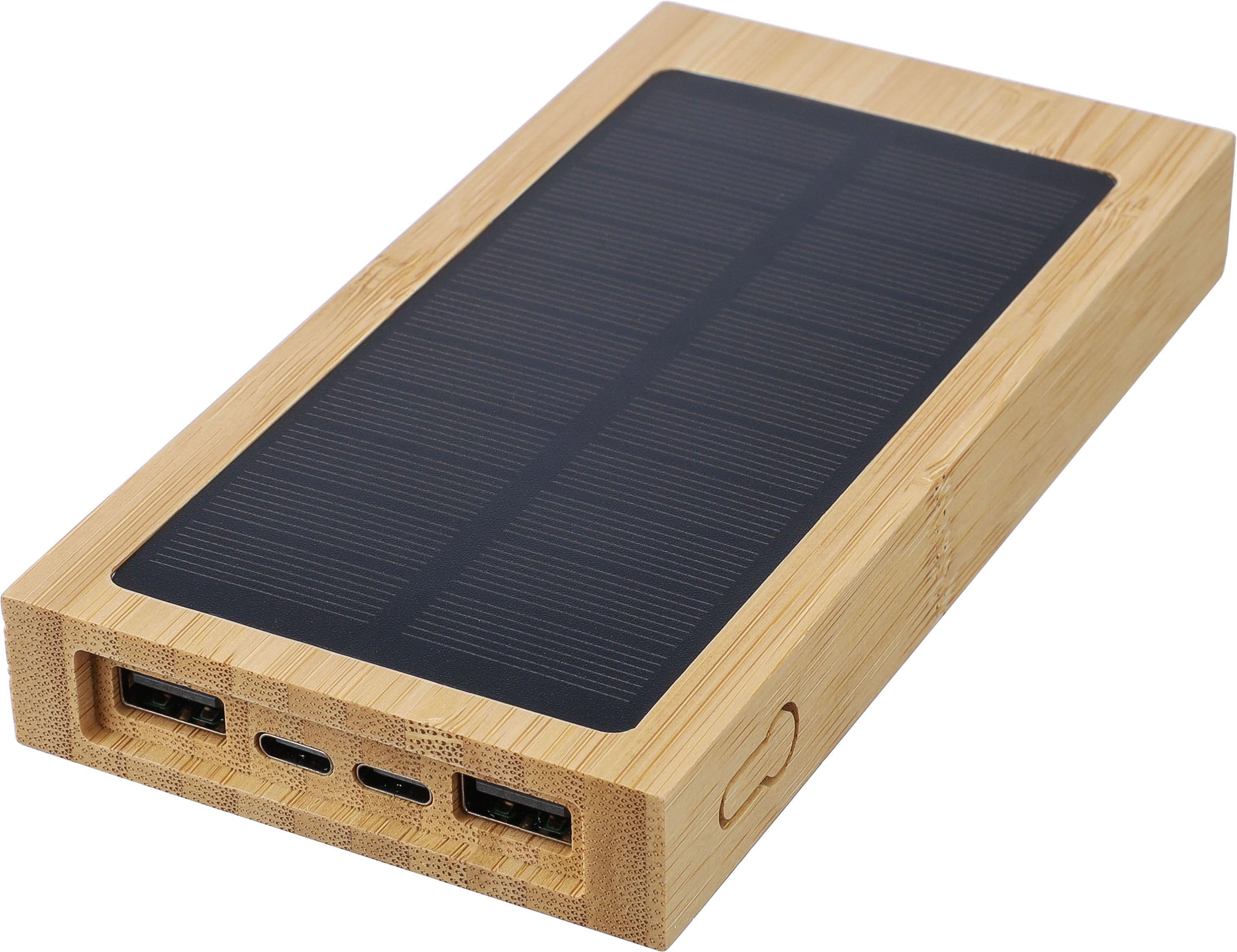Powerbank Elz | Bambus | Solar | 10.000 mAh, IMPRESSION