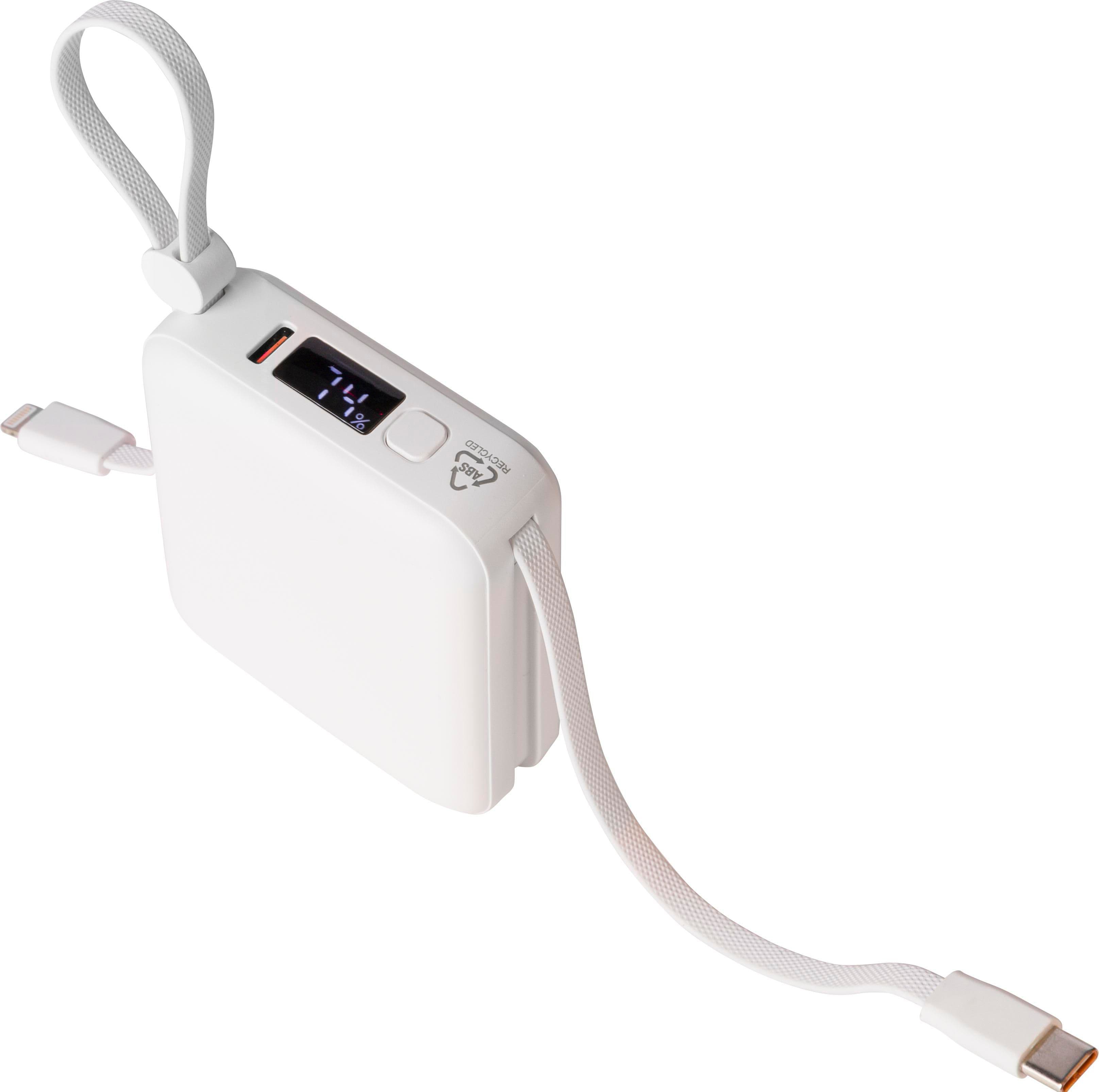 Recycelte ABS-Powerbank Jona, IMPRESSION