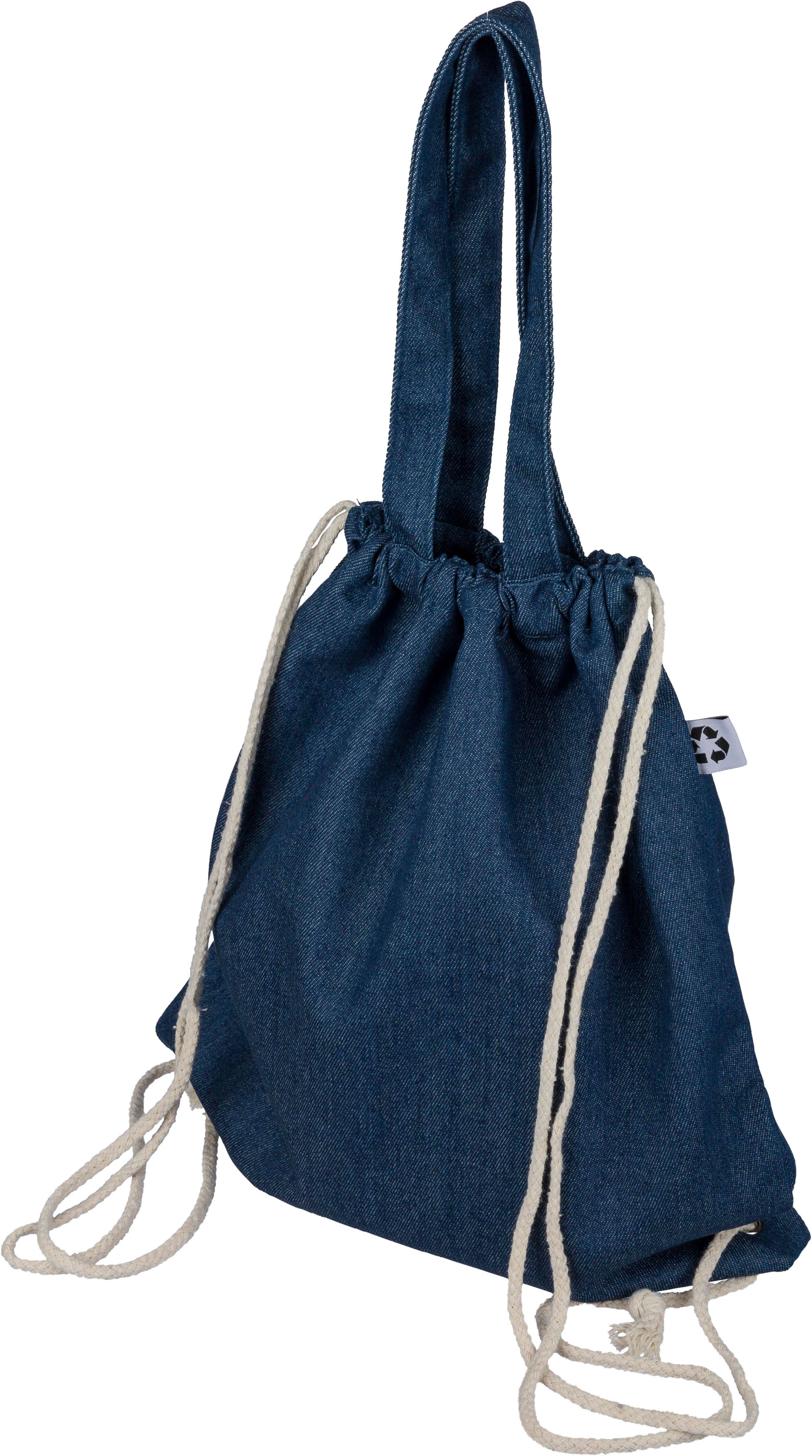 Recycelte Denim-Kordeltasche Dex, IMPRESSION