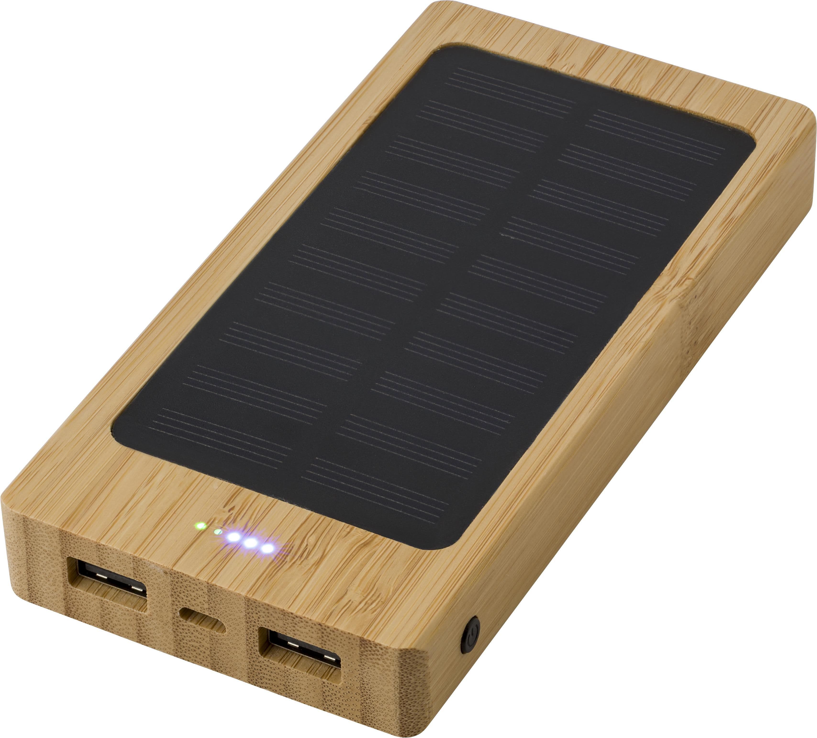 Powerbank Joan | Bambus | Solar | 8000 mAh, IMPRESSION
