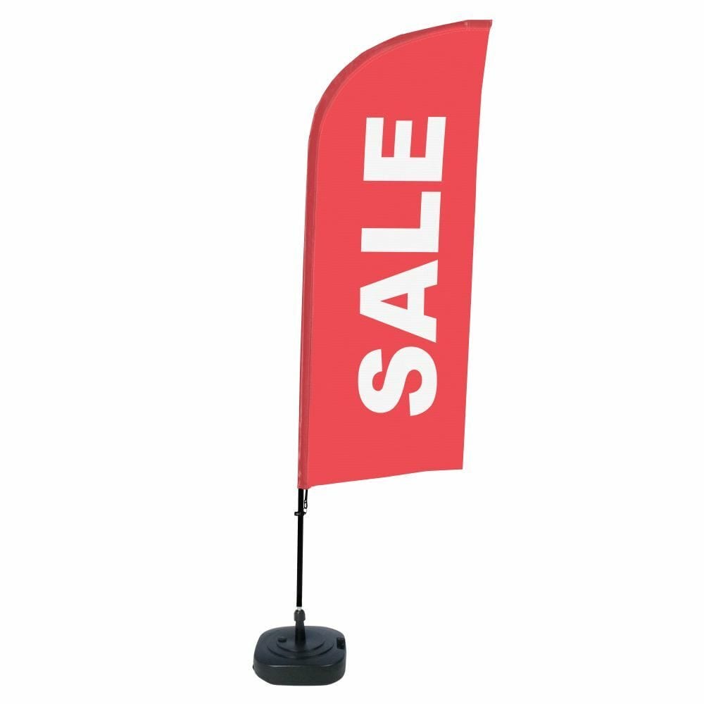 Beachflag Alu WindForm Komplett-Set Motiv „Sale“ Rot Englisch