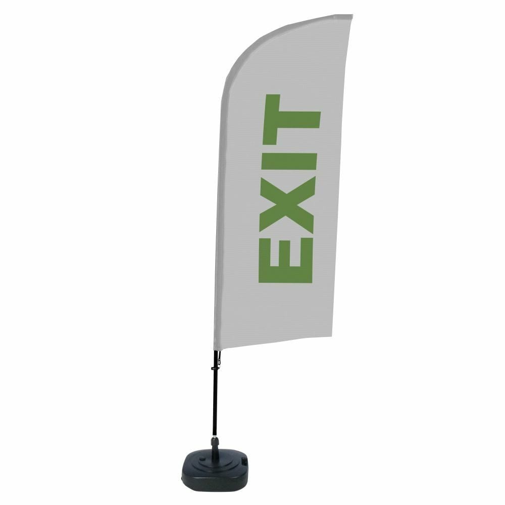 Beachflag Alu WindForm Komplett-Set Motiv „Exit“ Grau Englisch ECO