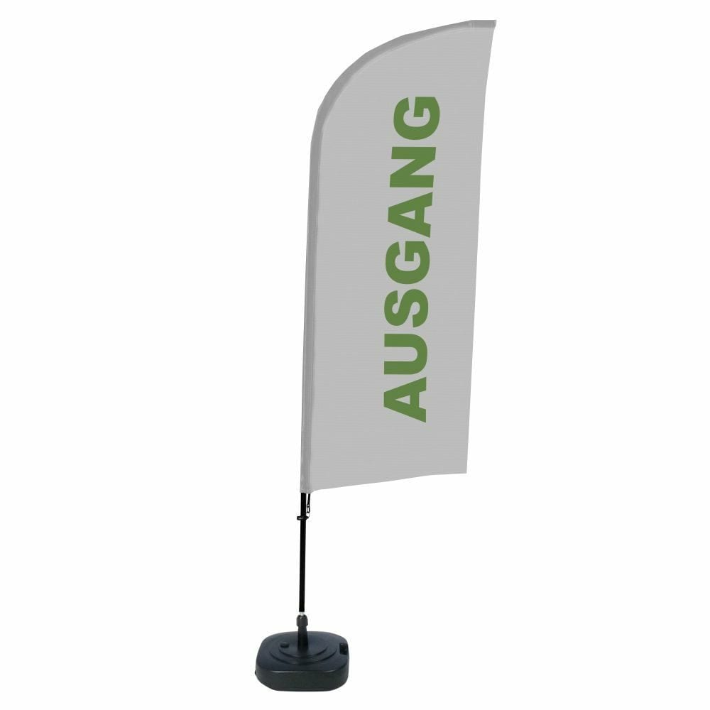 Beachflag Alu WindForm Komplett-Set Motiv „Exit“ Grau Deutsch ECO