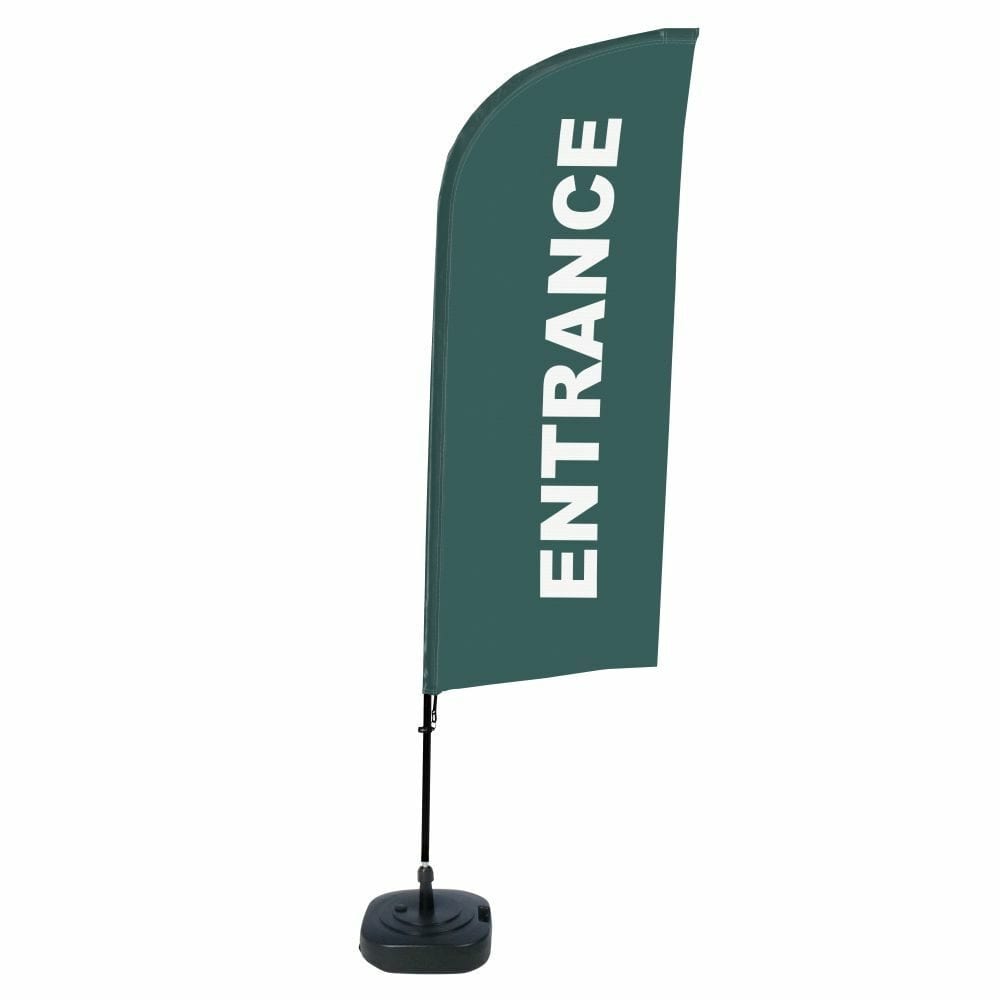 Beachflag Alu WindForm Komplett-Set Motiv „Eingang“ Grau Englisch