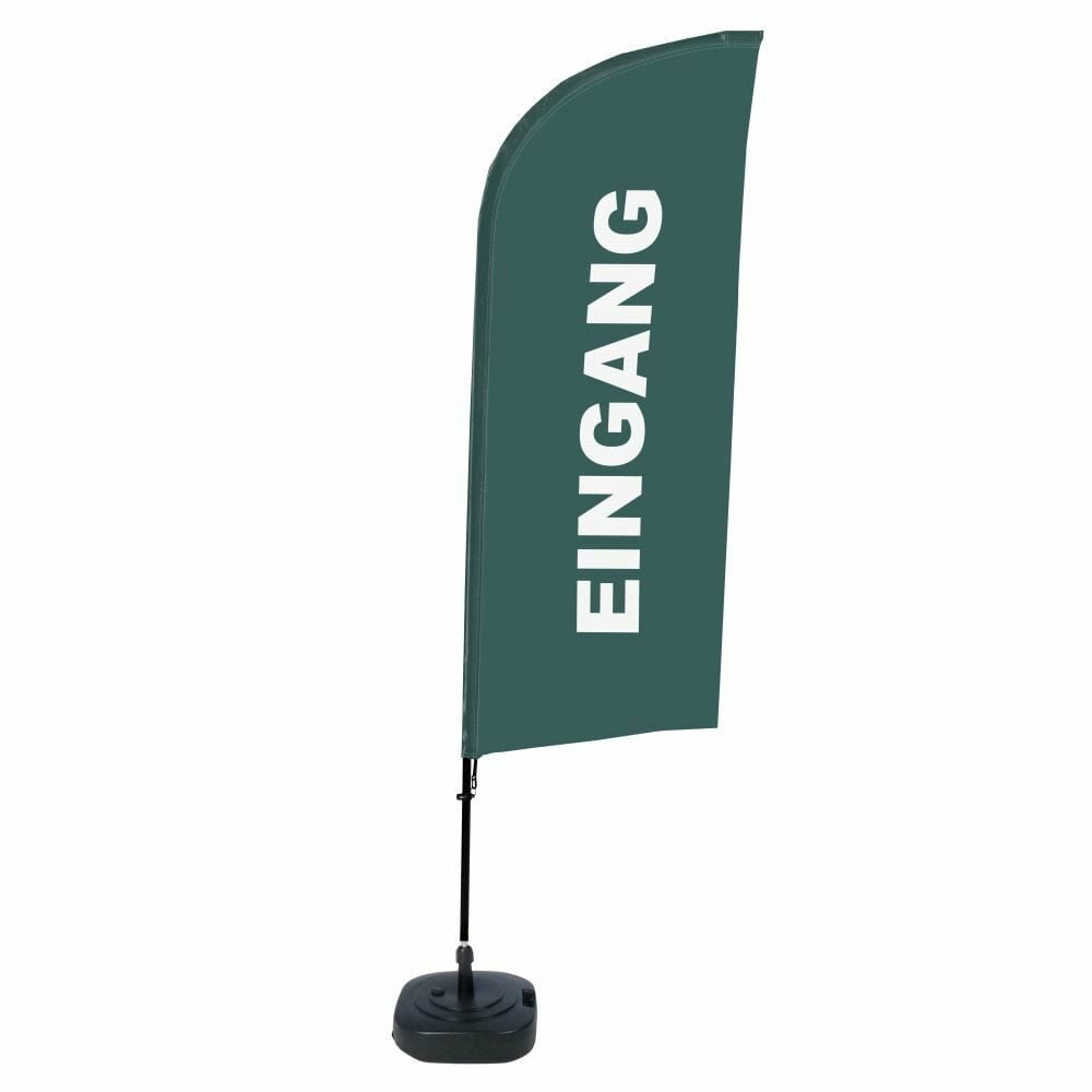 Beachflag Alu WindForm Komplett-Set Motiv „Eingang“ Grau Deutsch