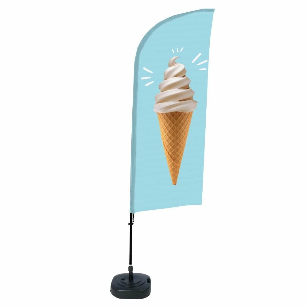 Beachflag Alu WindForm Komplett-Set Motiv „Eis“ ECO