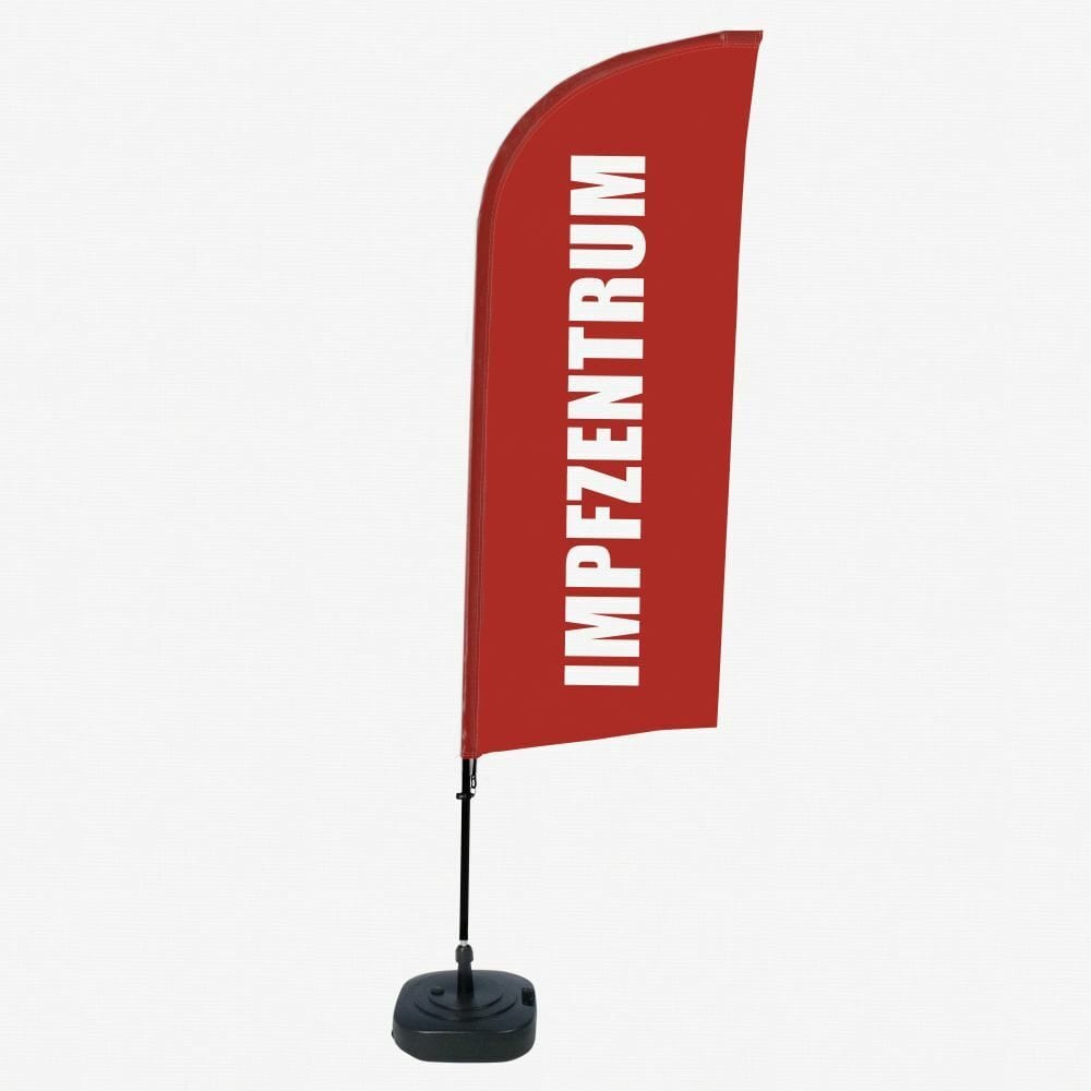 Beachflag Alu WindForm Komplett-Set Motiv „Testzentrum“ Rot Deutsch
