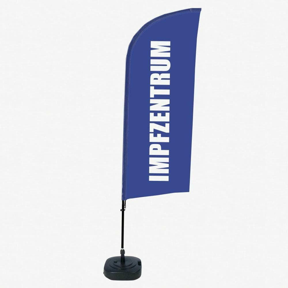 Beachflag Alu WindForm Komplett-Set Motiv „Testzentrum“ Blau Deutsch ECO
