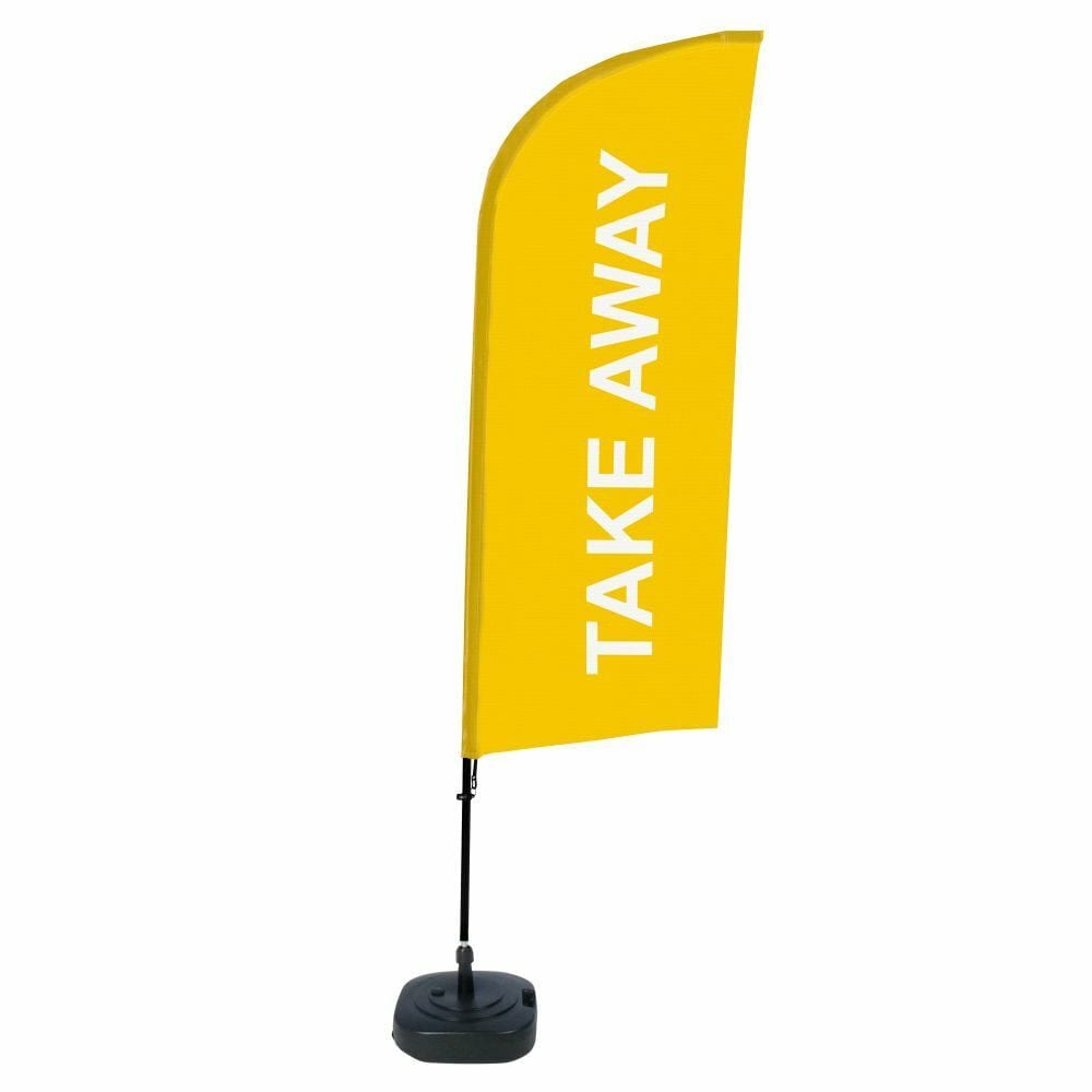 Beachflag Alu WindForm Komplett-Set Motiv „Take Away“ Gelb