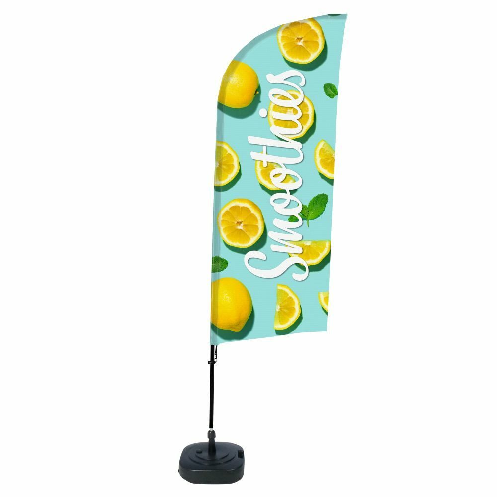 Beachflag Alu WindForm Komplett-Set Motiv „Smoothies Zitrone“