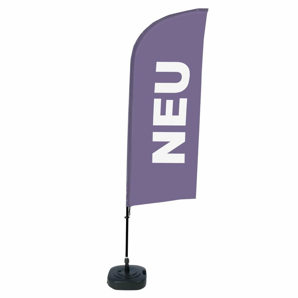 Beachflag Alu WindForm Komplett-Set Motiv „Neu“ Lila Deutsch ECO