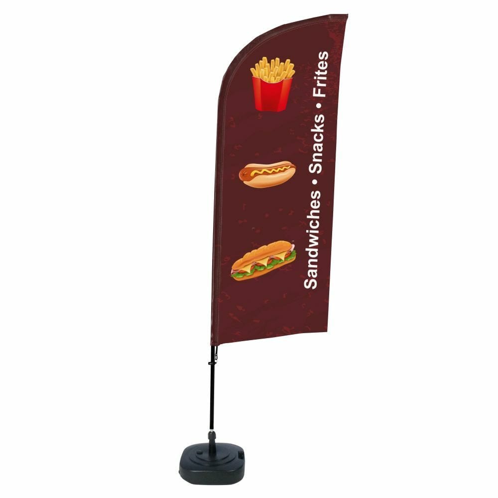 Beachflag Alu WindForm Komplett-Set Motiv „Snacks“ Englisch