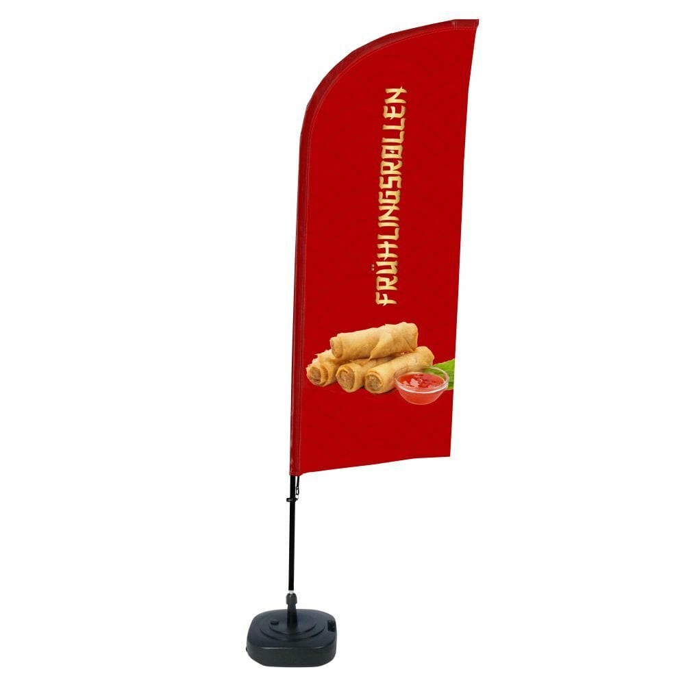 Beachflag Alu WindForm Komplett-Set Motiv „Frühlingsrollen“ Deutsch