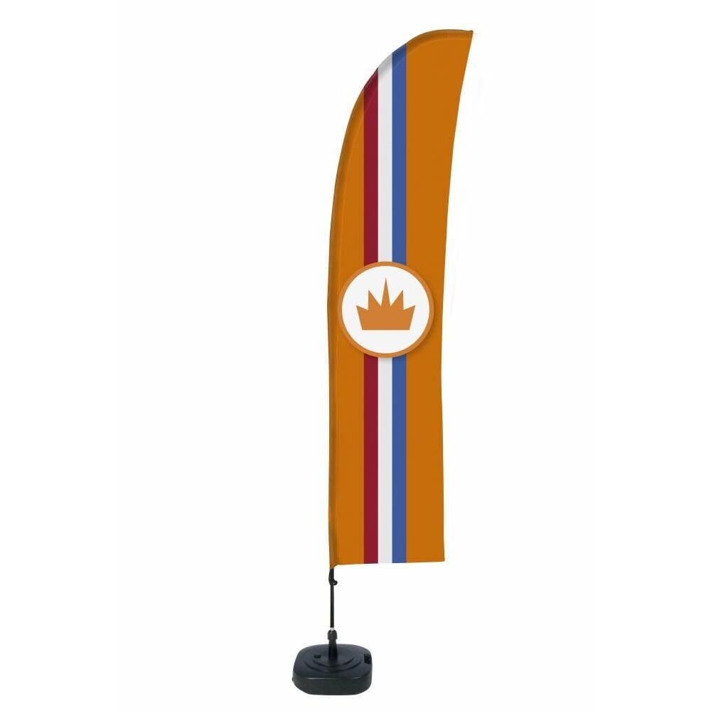 Beachflag Budget Wind Komplettset Motiv „Große Orange Krone“ ECO
