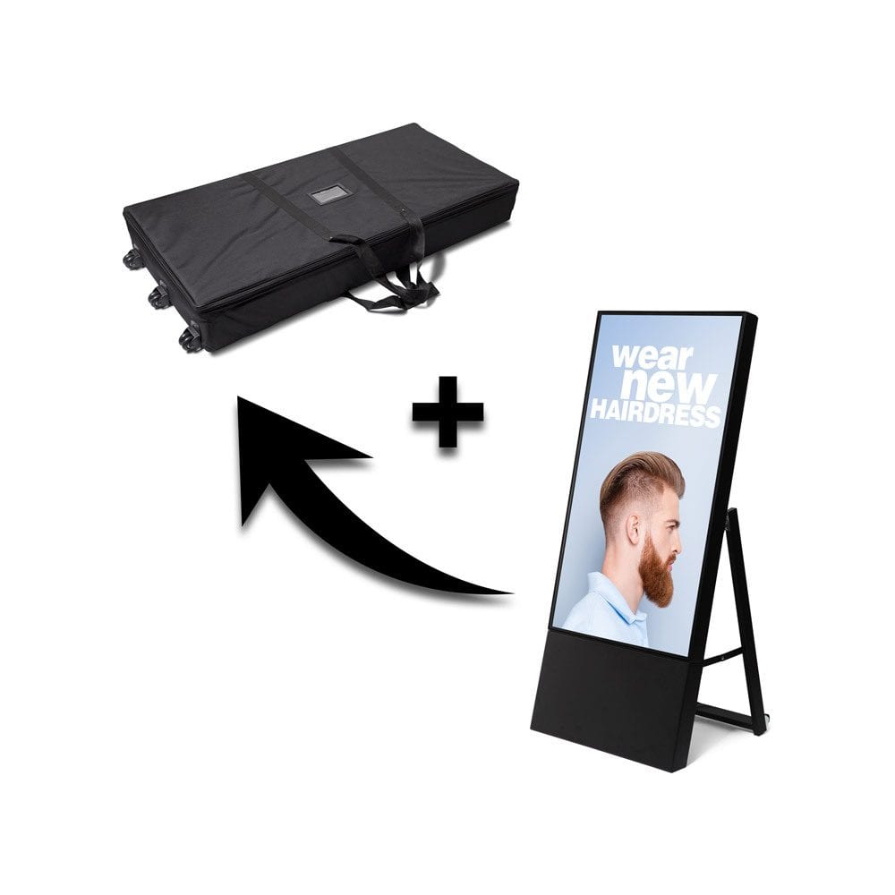 Digitaler Kundenstopper Smart Line 43" mit Samsung-Bildschirm & Trolleykoffer