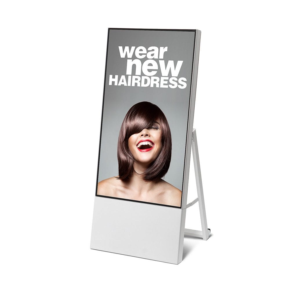 Digitaler Kundenstopper Smart Line 43" mit Samsung-Bildschirm Weiß