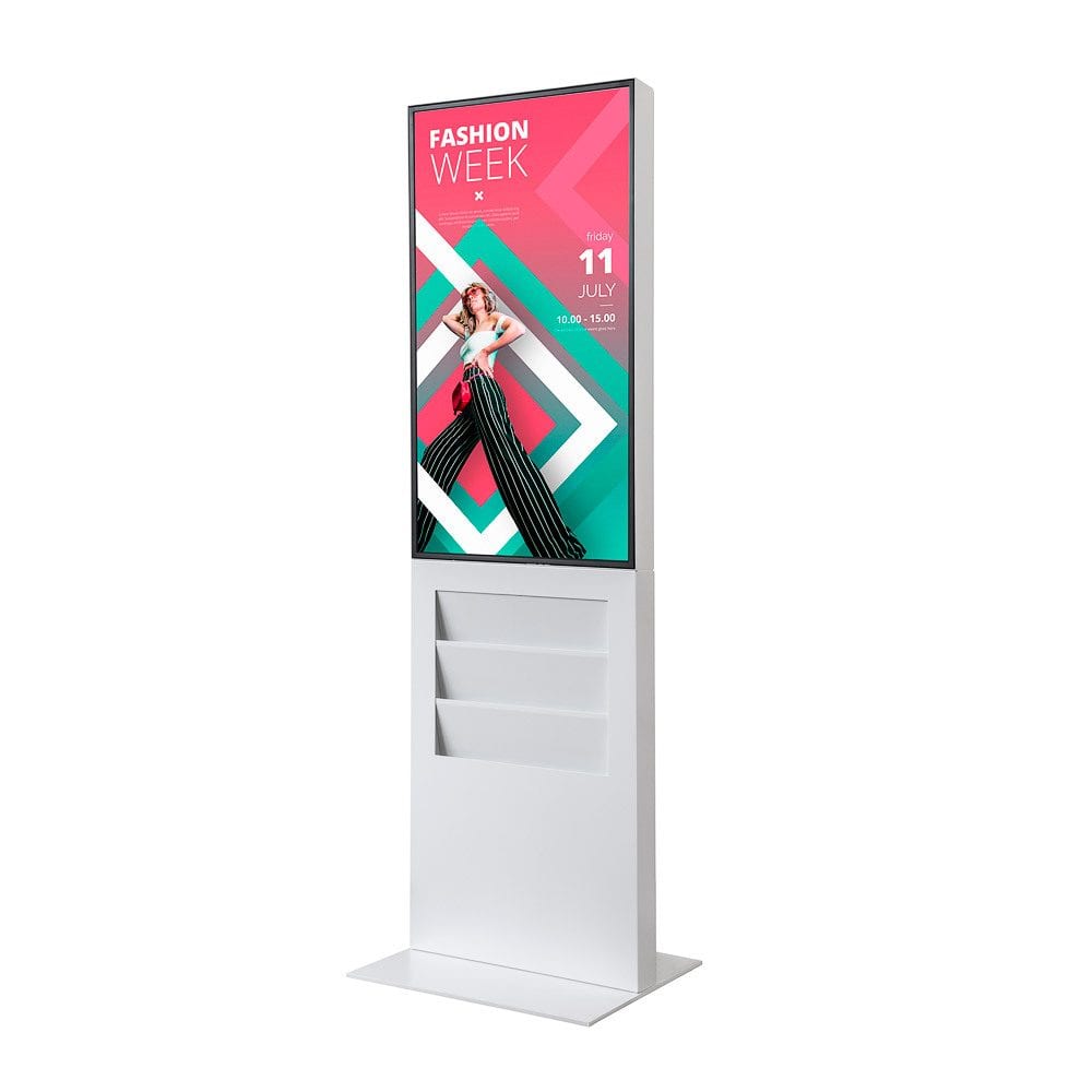 Smart Line Digitale Infostele Regal 6xA4 43" Touchscreen Weiß