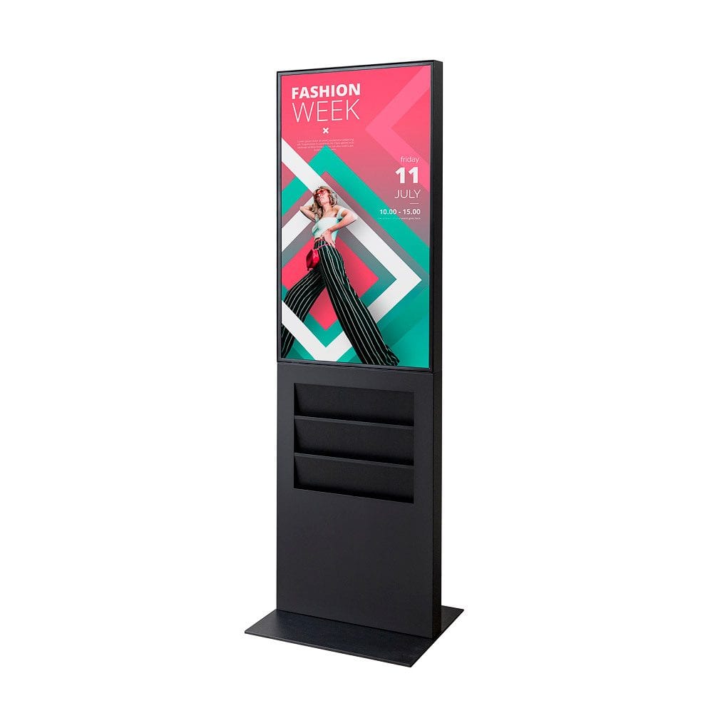Smart Line Digitale Infostele Regal 6xA4 43" Touchscreen Schwarz