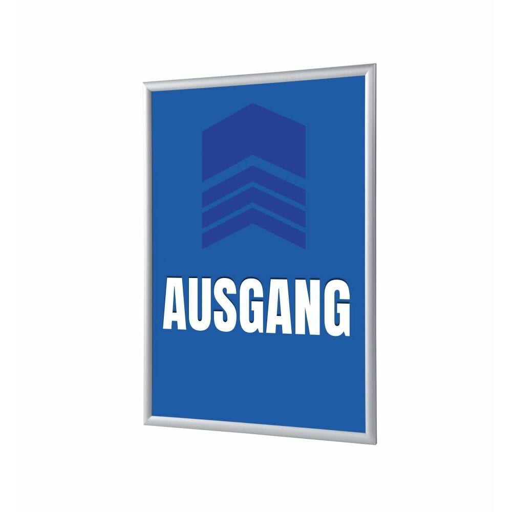 Klapprahmen A1 Komplettset Motiv „Ausgang“ Blau Deutsch