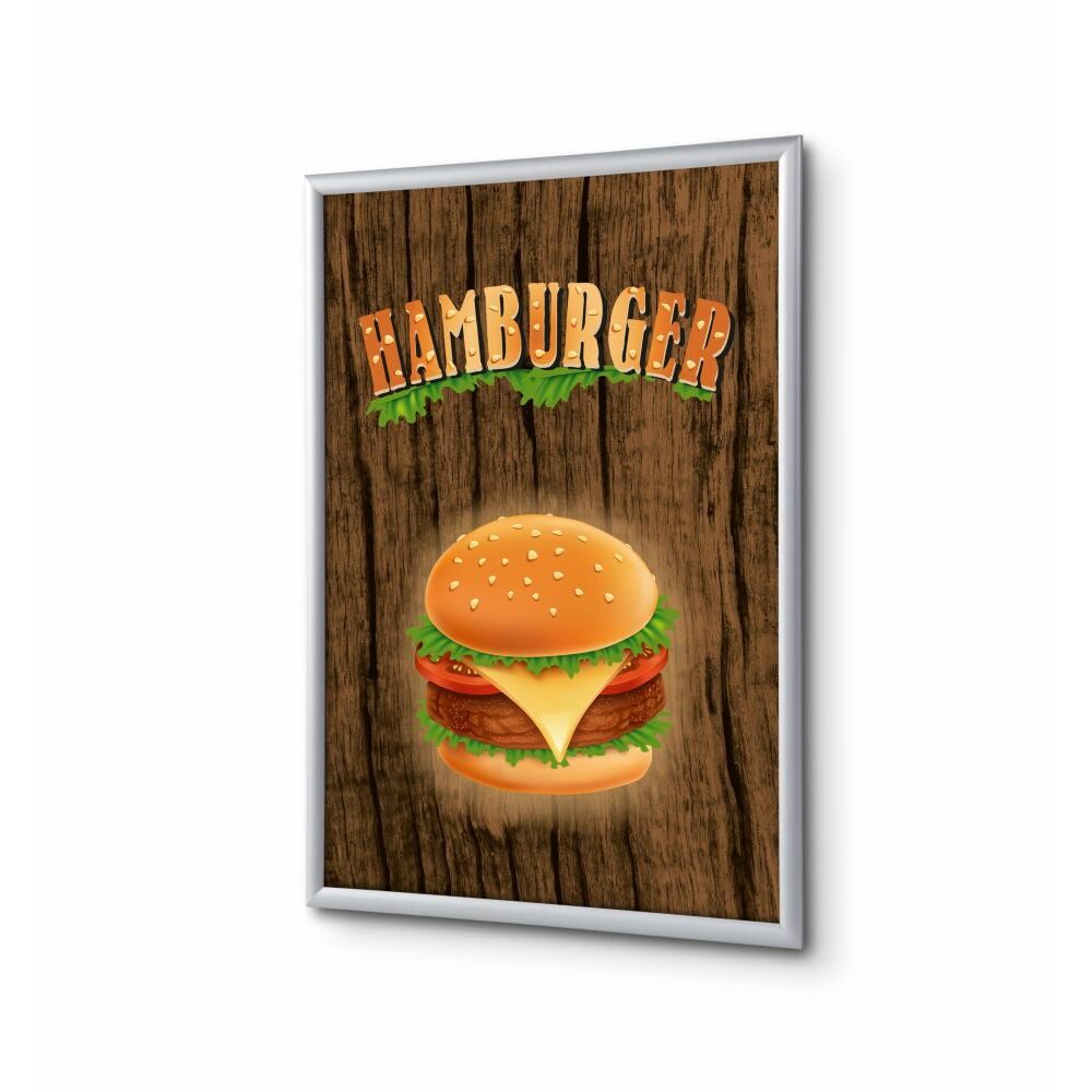 Klapprahmen A4 Komplettset Motiv „Burger“ Englisch