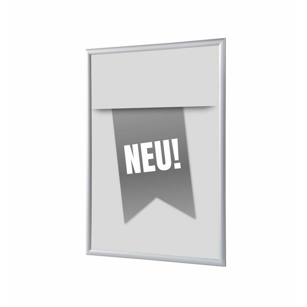 Klapprahmen A4 Komplettset Motiv „Neu“ Grau Deutsch