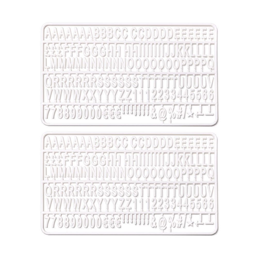 Satz weißer Kunststoffbuchstaben für Letterboard Schwarz