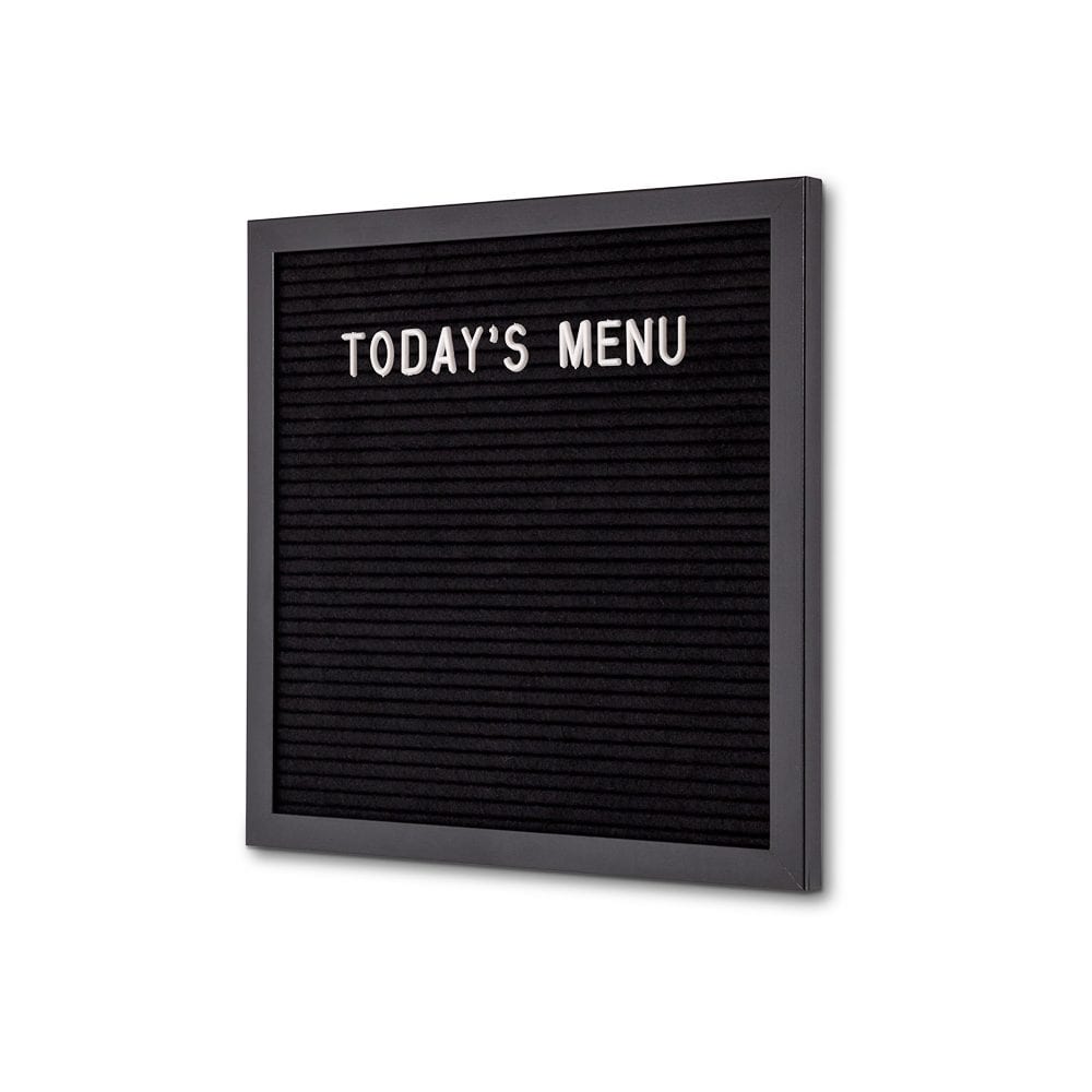 Letterboard Schwarz 30 x 30 cm mit schwarzem Rahmen
