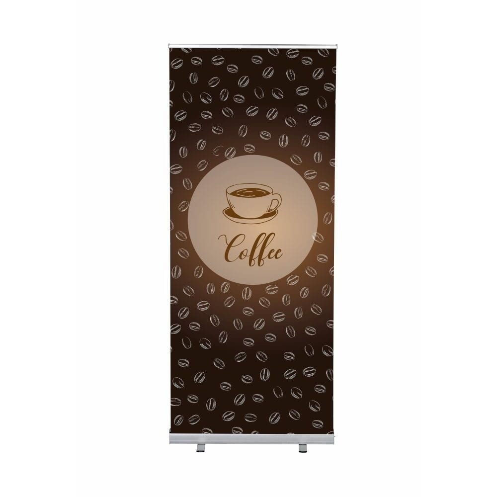 Roll-Banner Budget 85 Komplettset Motiv „Kaffee“ Englisch