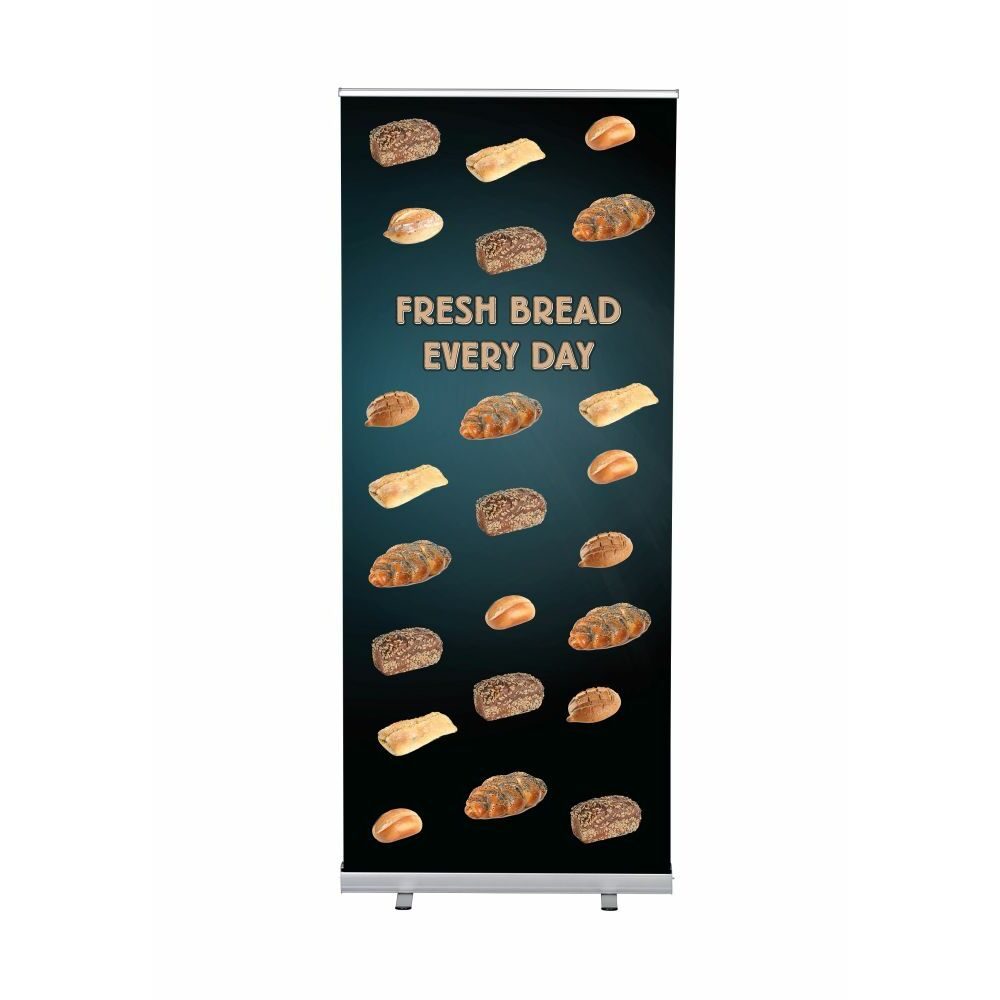 Roll-Banner Budget 85 Komplettset Motiv „Brot“ Englisch