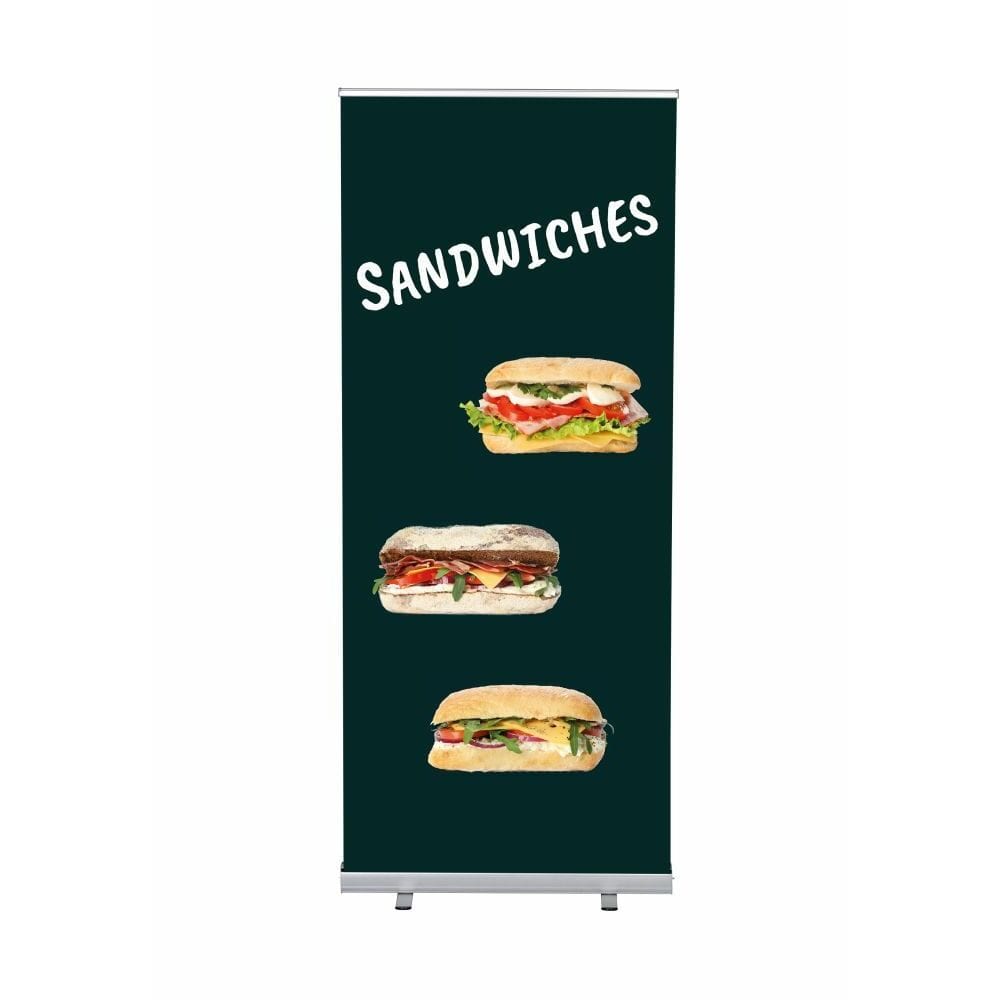 Roll-Banner Budget 85 Komplettset Motiv „Sandwiches“ Englisch