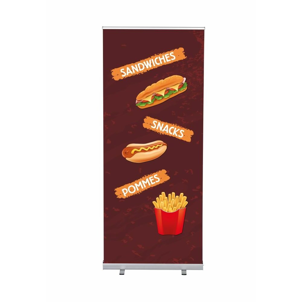 Roll-Banner Budget 85 Komplettset Motiv „Snacks“ Deutsch