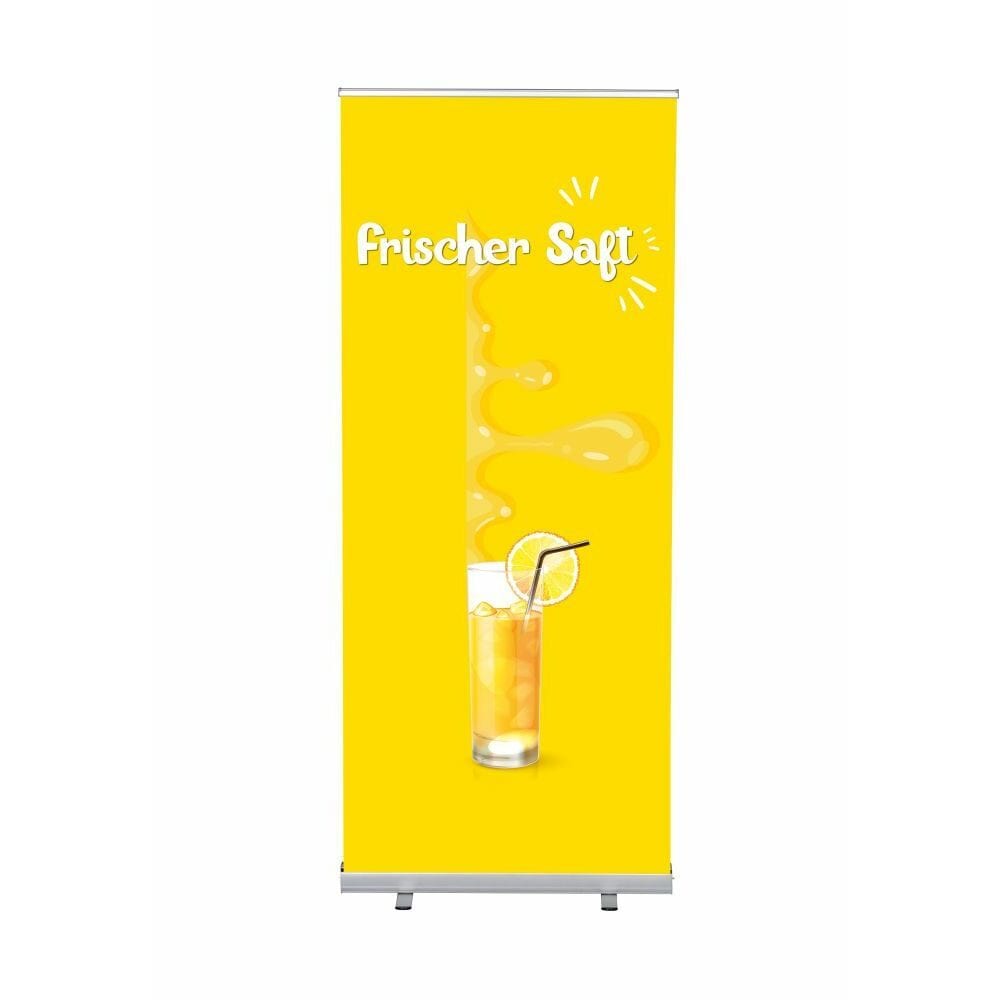Roll-Banner Budget 85 Komplettset Motiv „Frischer Saft“ Deutsch