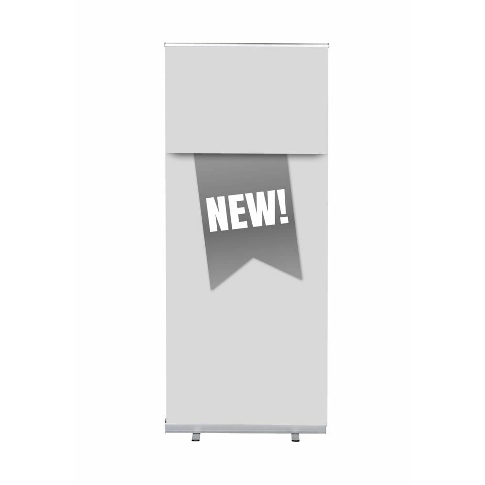 Roll-Banner Budget 85 Komplettset Motiv „Neu“ Grau Englisch