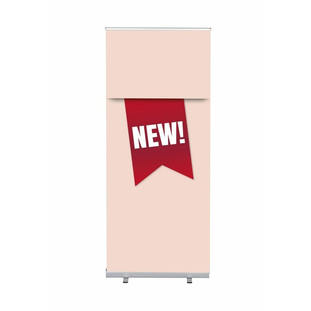 Roll-Banner Budget 85 Komplettset Motiv „Neu“ Rot Englisch
