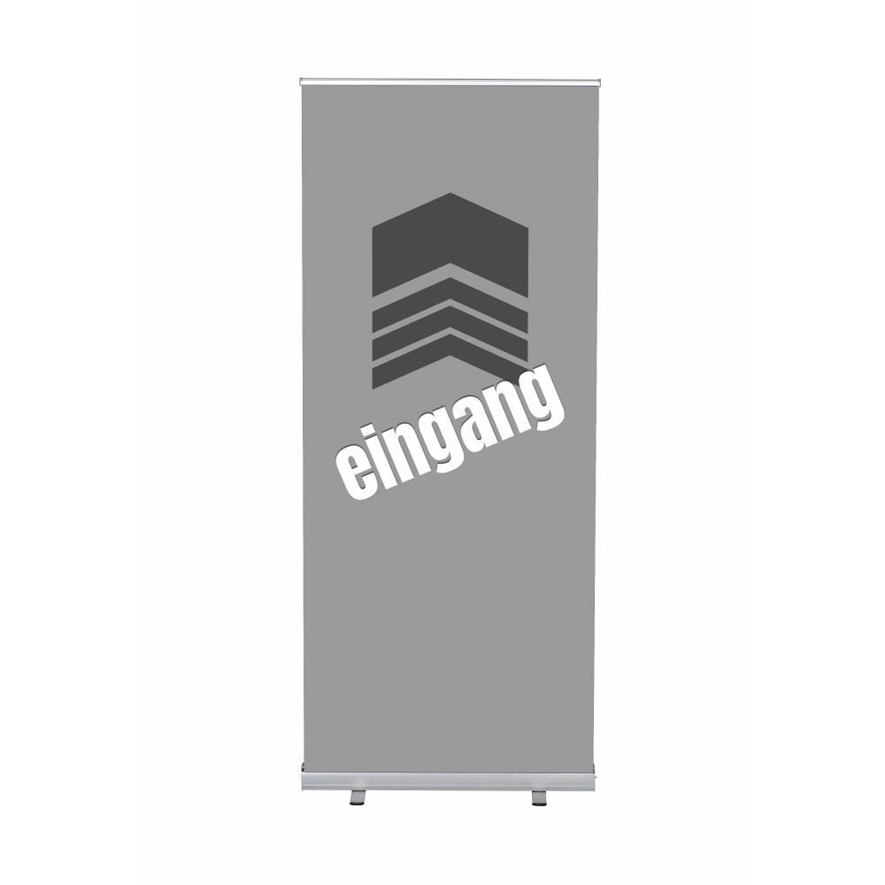 Roll-Banner Budget 85 Komplettset Motiv „Eingang“ Grau Deutsch