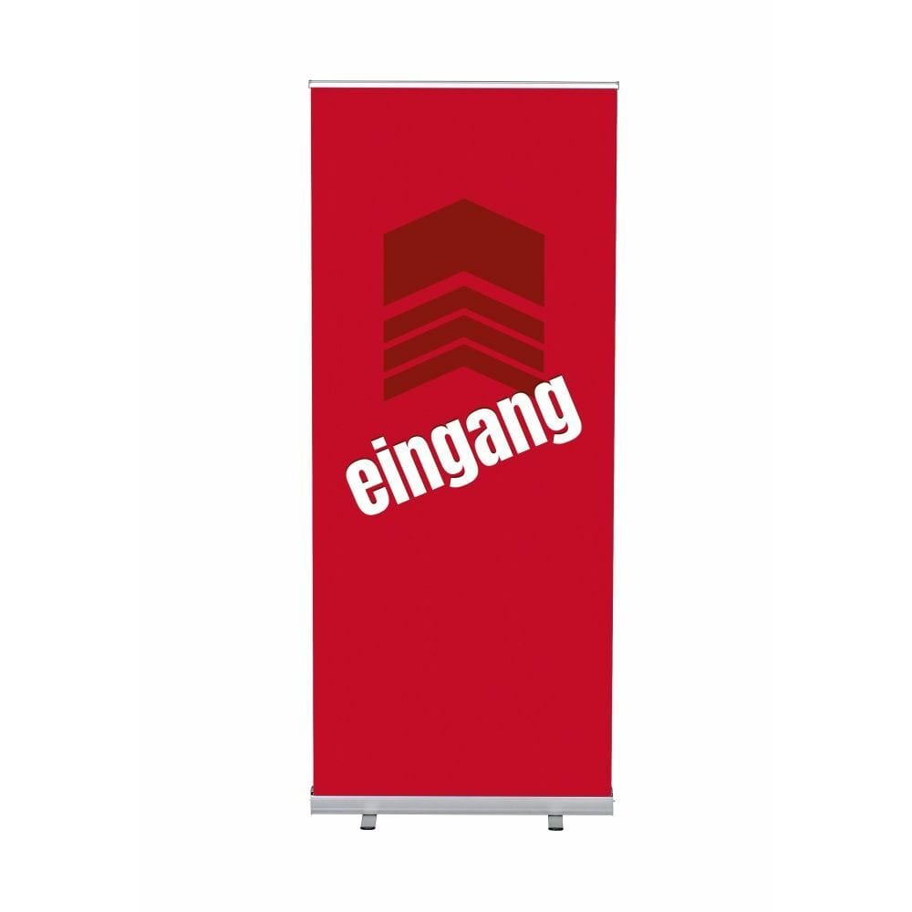 Roll-Banner Budget 85 Komplettset Motiv „Eingang“ Rot Deutsch