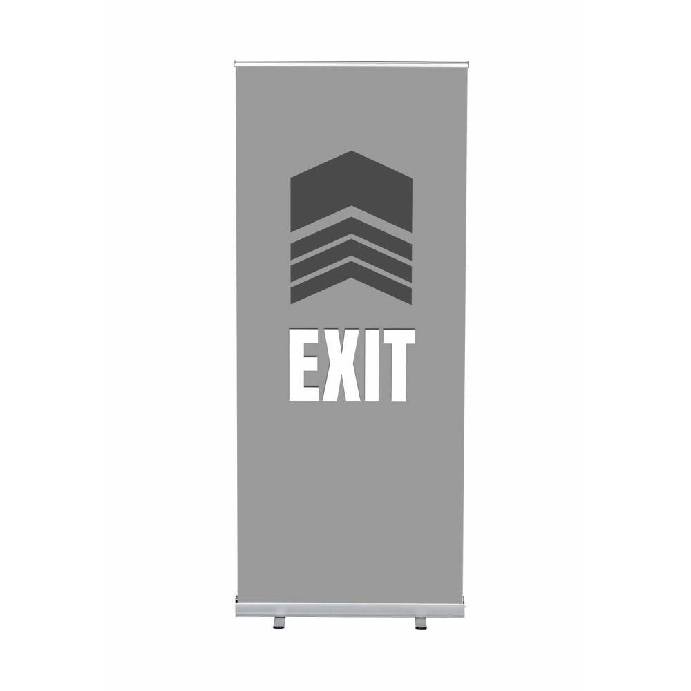 Roll-Banner Budget 85 Komplettset Motiv „Ausgang“ Grau Englisch