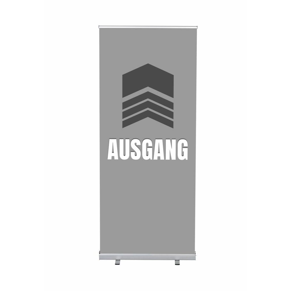 Roll-Banner Budget 85 Komplettset Motiv „Ausgang“ Grau Deutsch