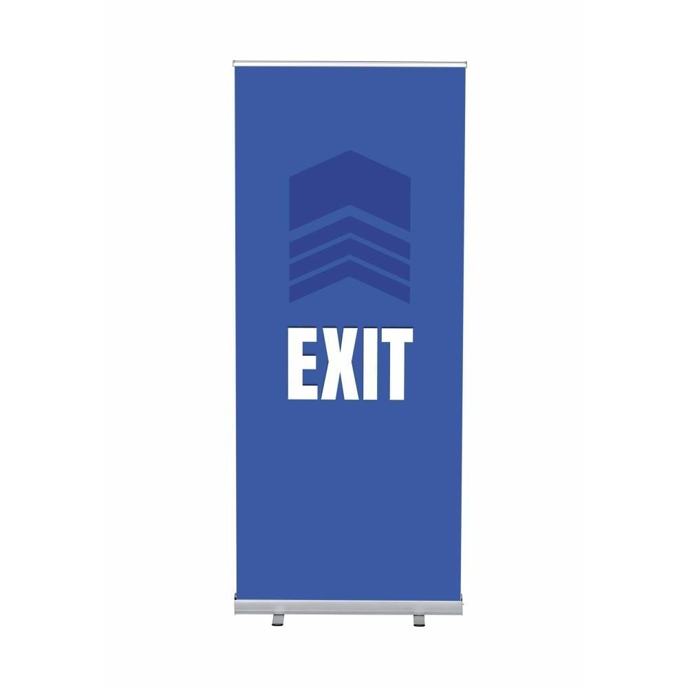 Roll-Banner Budget 85 Komplettset Motiv „Ausgang“ Blau Englisch