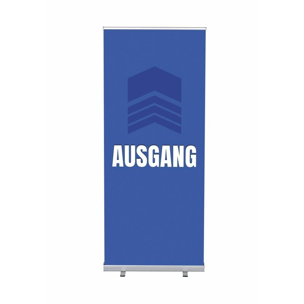 Roll-Banner Budget 85 Komplettset Motiv „Ausgang“ Blau Deutsch
