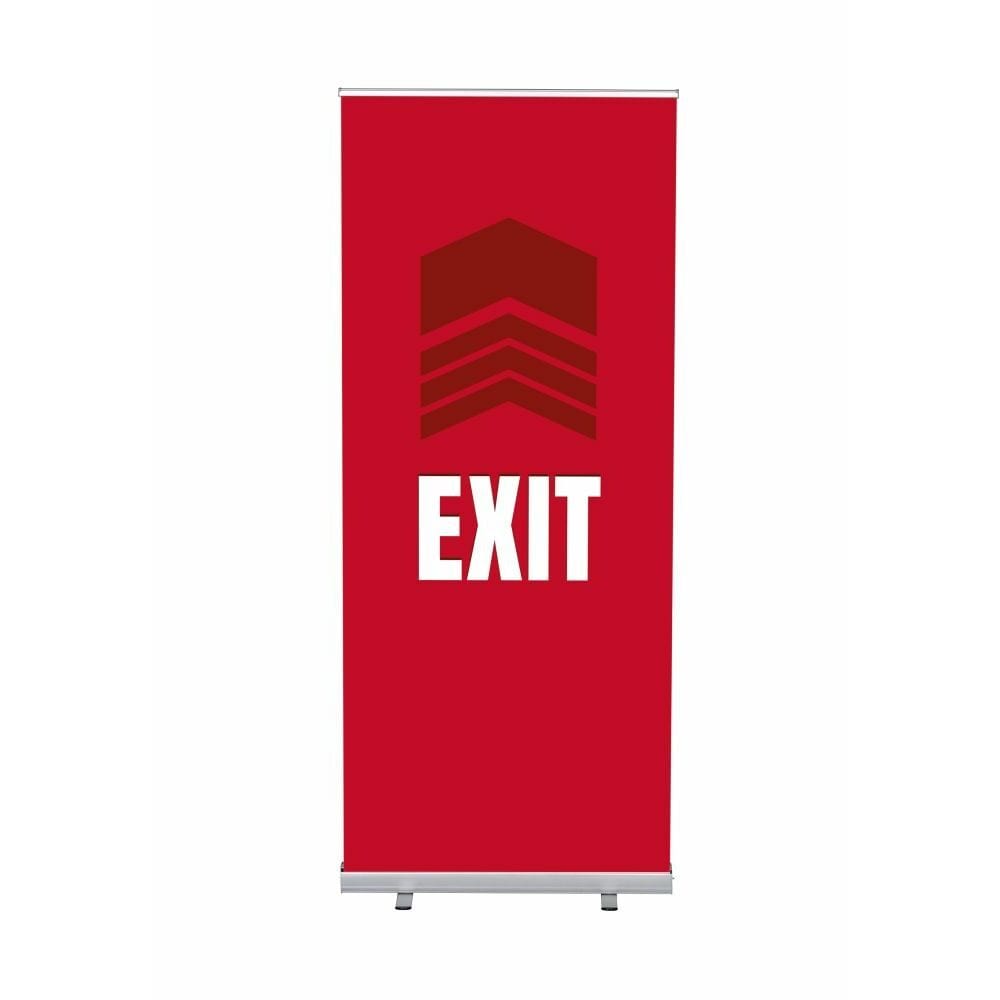 Roll-Banner Budget 85 Komplettset Motiv „Ausgang“ Rot Englisch