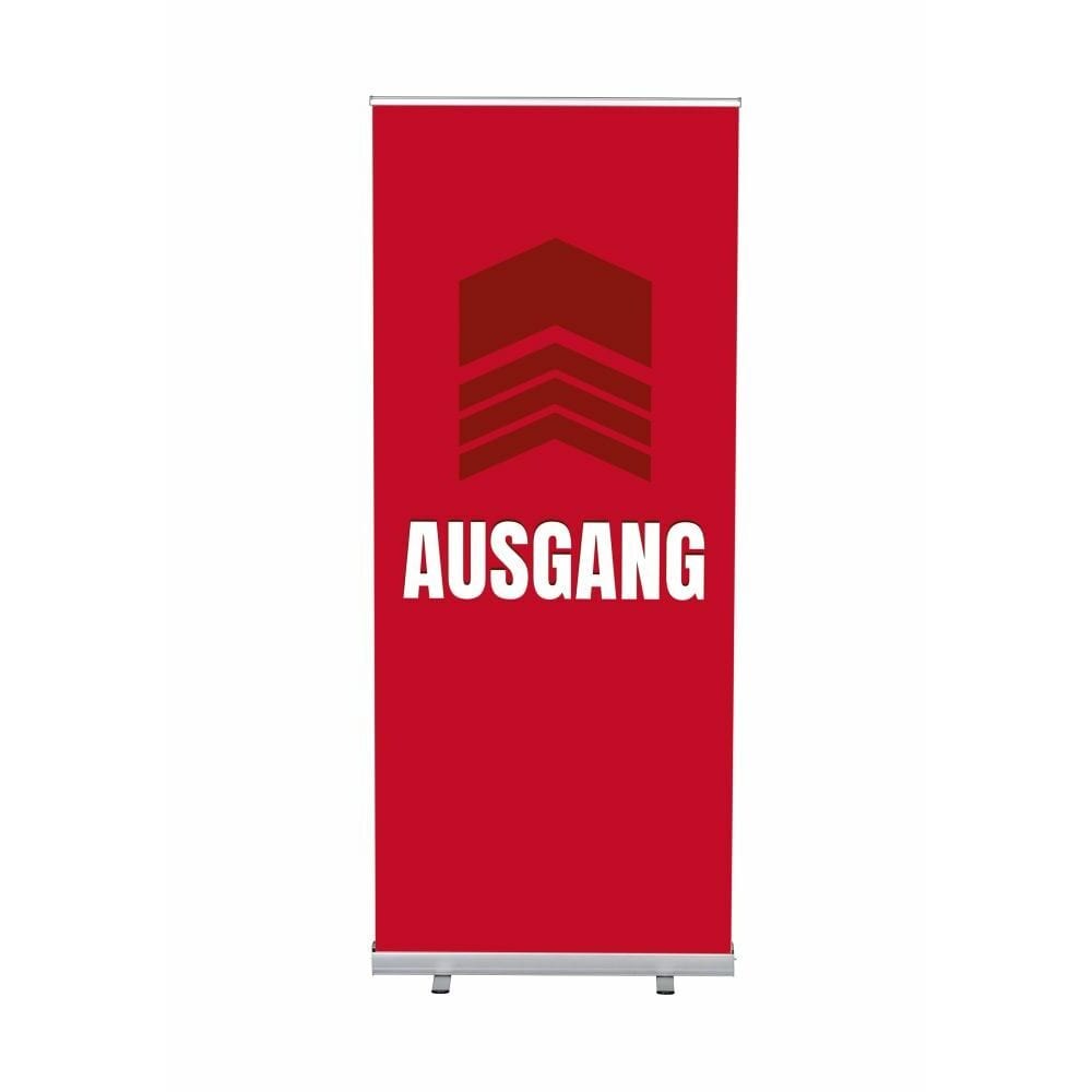 Roll-Banner Budget 85 Komplettset Motiv „Ausgang“ Rot Deutsch