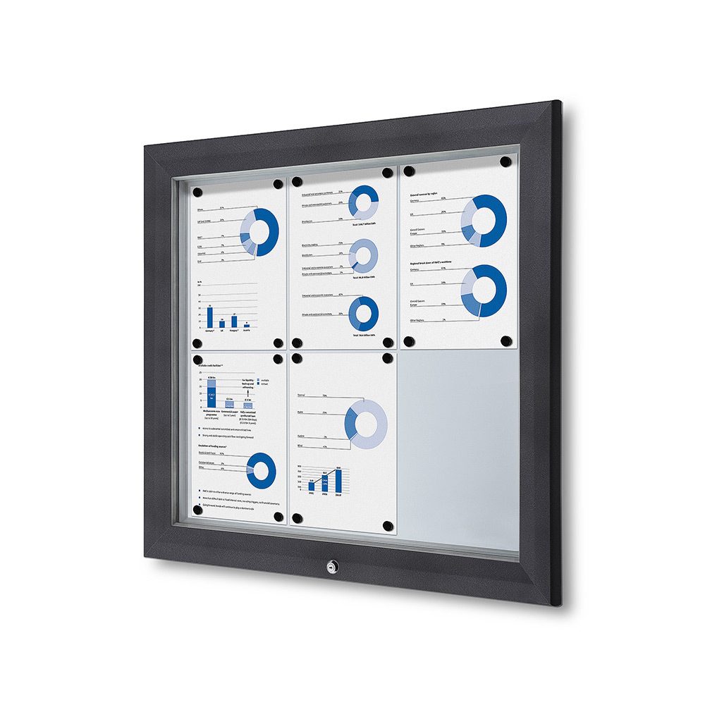 Schaukasten Außen Premium 6xA4 RAL 7016