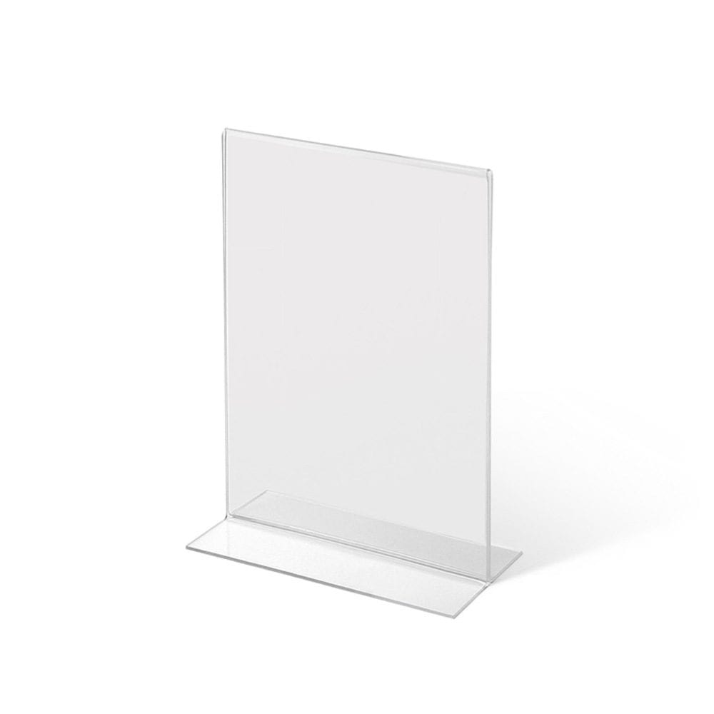 Acrylaufsteller in T-Form DIN A6 hoch