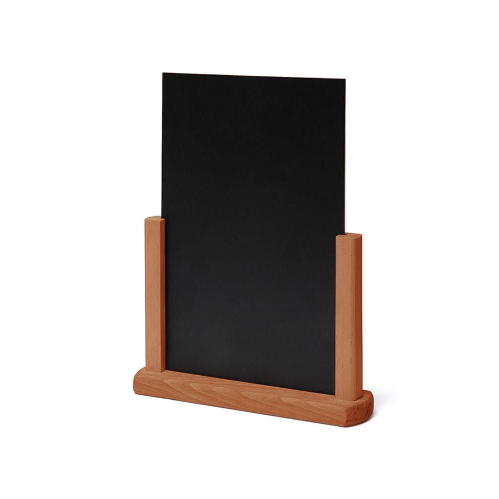 Tischaufsteller Holz teak DIN A4