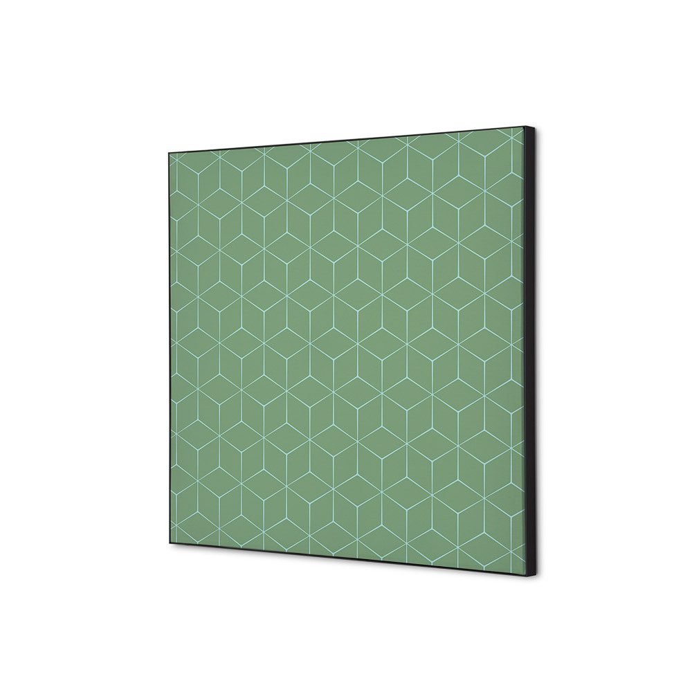 Spannstoff Wanddekoration SET 40 x 40 Motiv „Hexagon“ Grün