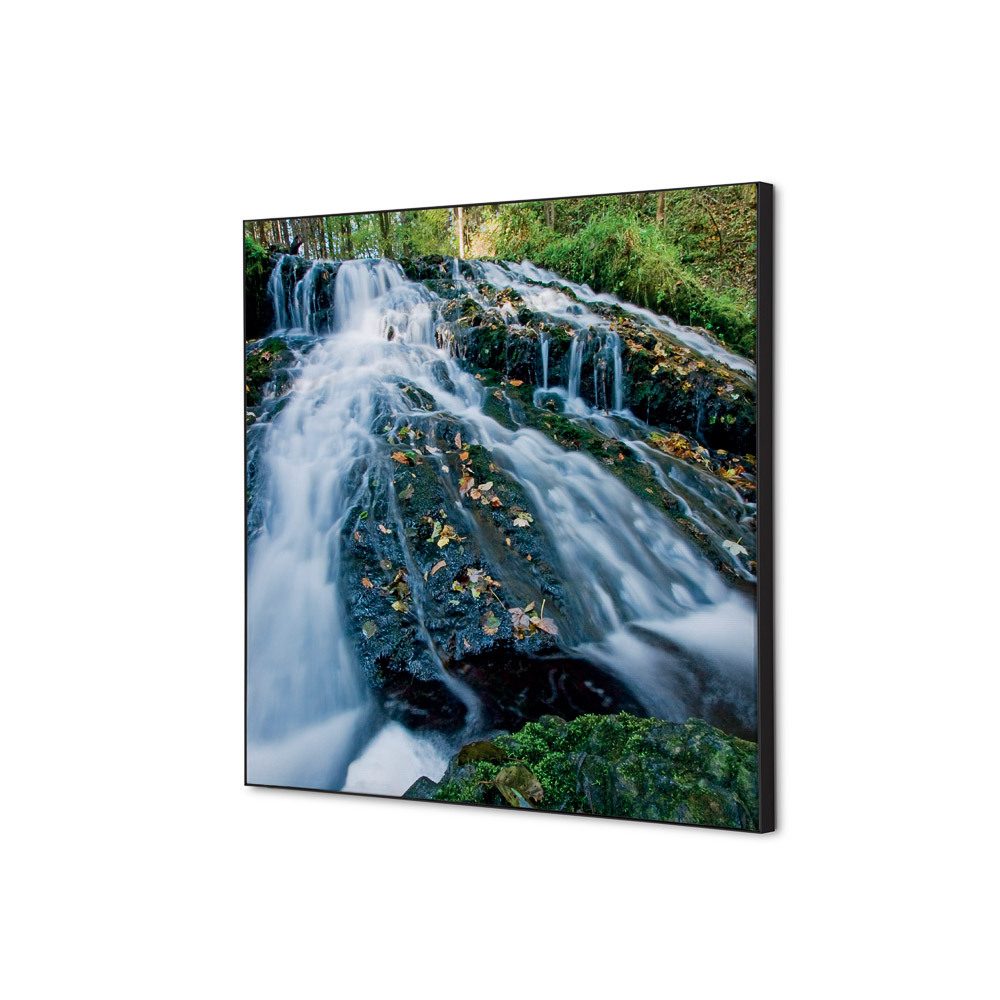 Spannstoff Wanddekoration SET 40 x 40 Motiv „Wasserfallwald“